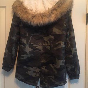 Camo Fur lined Jacket with hood